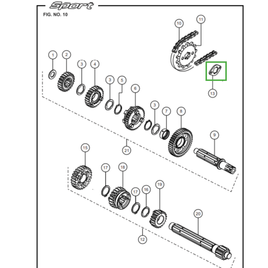PLACA DE FIXAÇÃO PINHÃO DE AÇO DE TRANSMISSÃO DO MOTOR - Sport KS/ESD