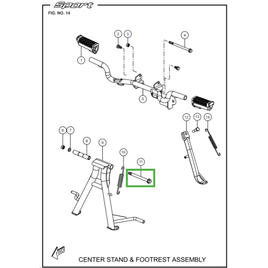 PARAFUSO DO EIXO DO CAVALETE CENTRAL