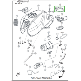 SUPORTE DE AÇO DE FIXAÇÃO DA BOMBA DE COMBUSTÍVEL - Sport KS/ESD